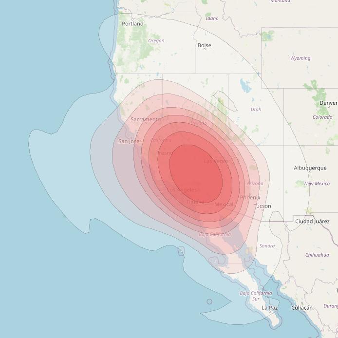Directv 9S at 101° W downlink Ku-band BB11 (Los Angeles) Beam coverage map