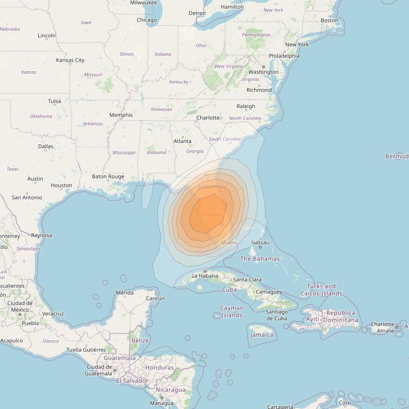 Directv 12 at 103° W downlink Ka-band A1B2 (Tampa) Spot beam coverage map