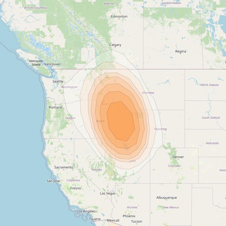 Directv 10 at 103° W downlink Ka-band A1BA (Pocatello) Spot beam coverage map