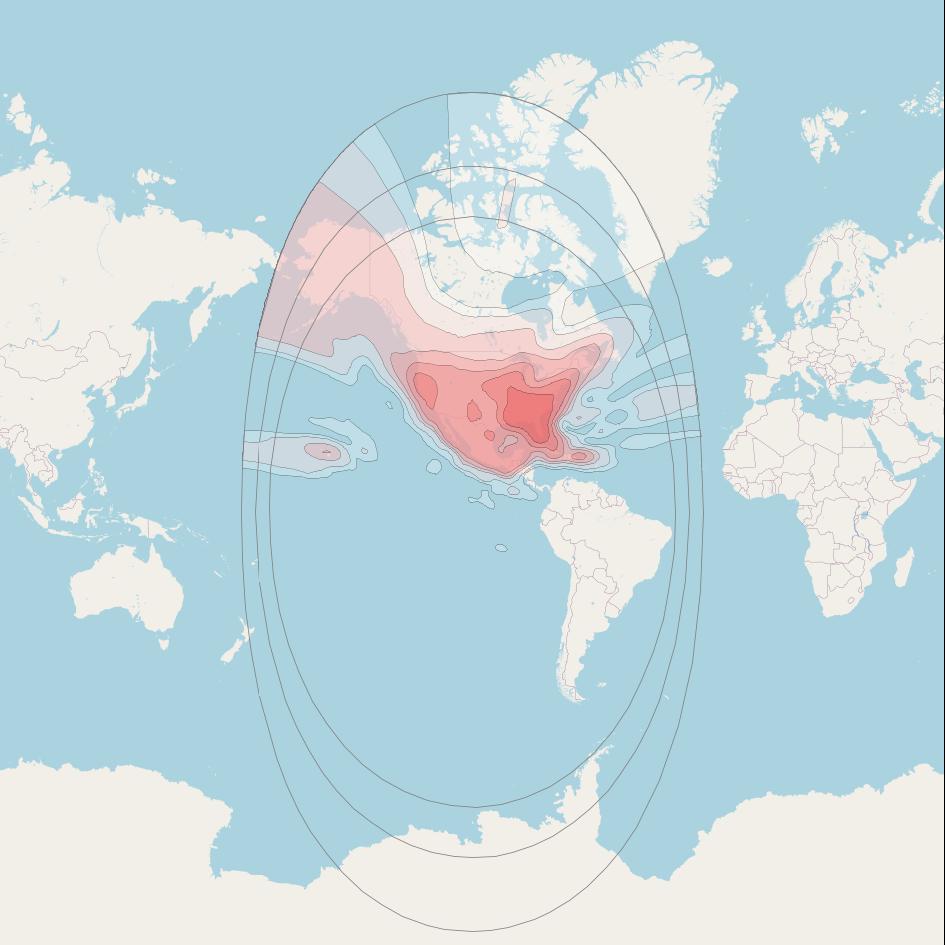 SES 11 at 105° W downlink Ku-band North America V beam coverage map