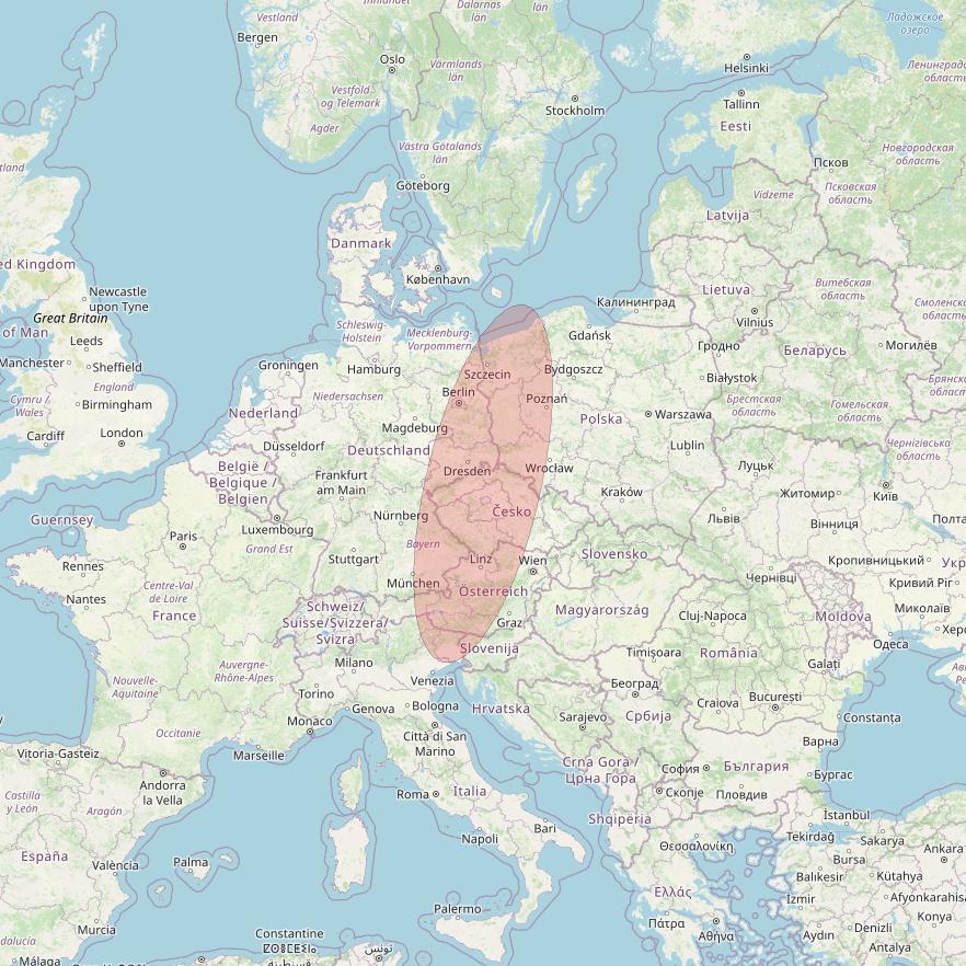 Eutelsat 10B at 10&deg; E downlink Ku-band S011 User Spot beam coverage map