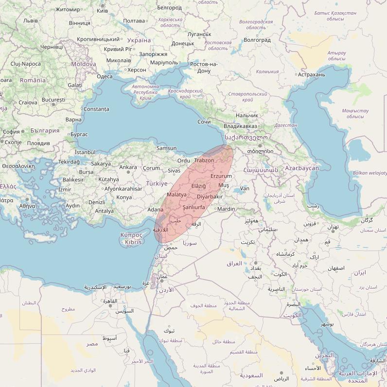 Eutelsat 10B at 10&deg; E downlink Ku-band S018 User Spot beam coverage map