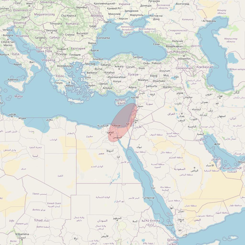 Eutelsat 10B at 10&deg; E downlink Ku-band S040 User Spot beam coverage map