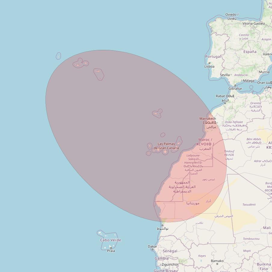 Eutelsat 10B at 10&deg; E downlink Ku-band S109 User Spot beam coverage map