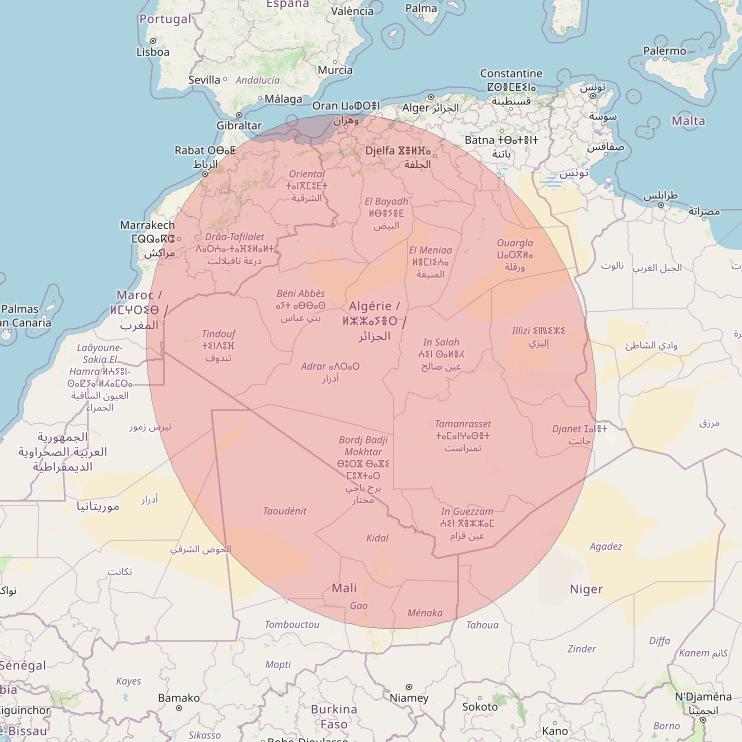 Eutelsat 10B at 10&deg; E downlink Ku-band S110 User Spot beam coverage map