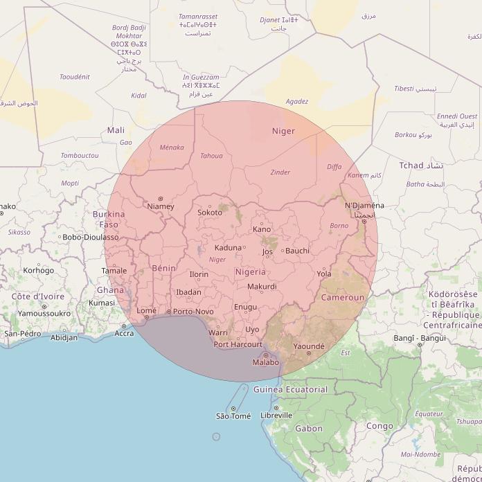 Eutelsat 10B at 10&deg; E downlink Ku-band S117 User Spot beam coverage map