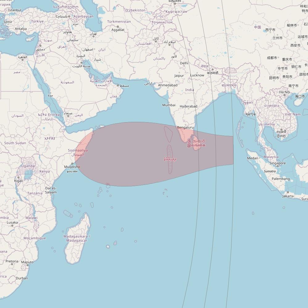 Eutelsat 10B at 10&deg; E downlink Ku-band S120 User Spot beam coverage map