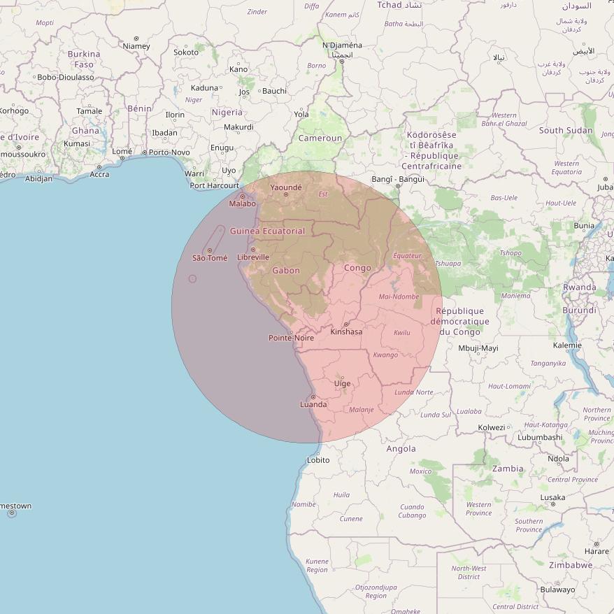Eutelsat 10B at 10&deg; E downlink Ku-band S124 User Spot beam coverage map