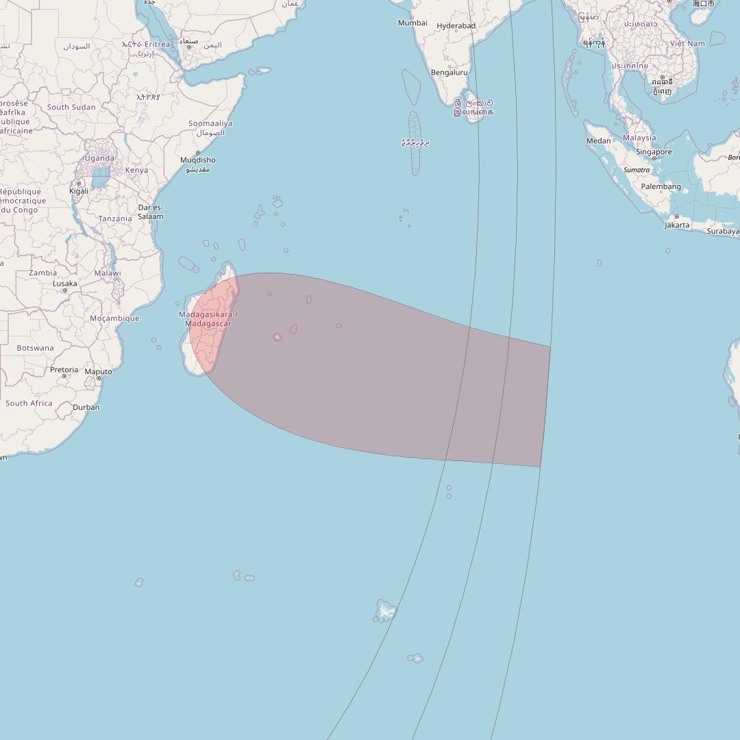 Eutelsat 10B at 10&deg; E downlink Ku-band S133 User Spot beam coverage map