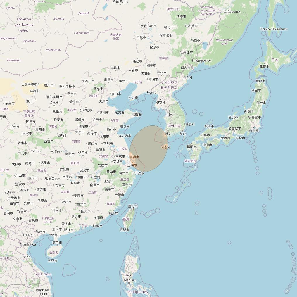 Chinasat 16 at 110° E downlink Ka-band S15 User Spot beam coverage map