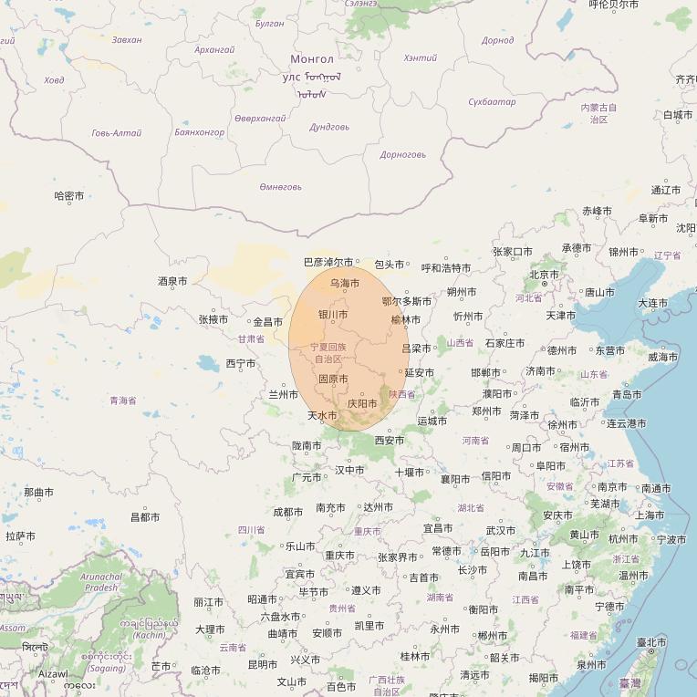 Chinasat 16 at 110° E downlink Ka-band S24 User Spot beam coverage map