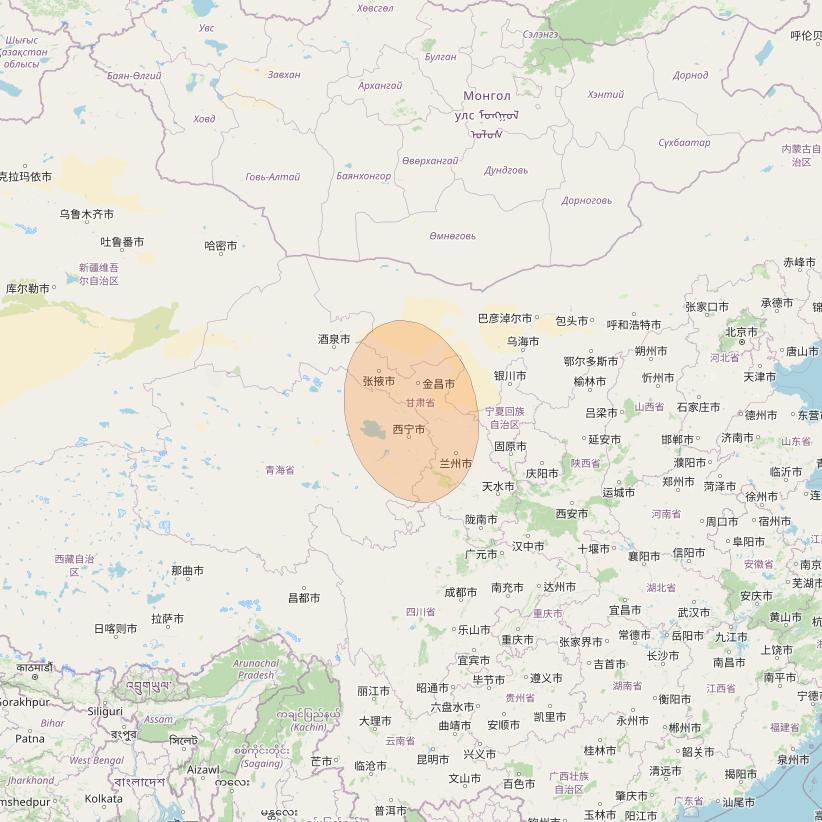 Chinasat 16 at 110° E downlink Ka-band S25 User Spot beam coverage map