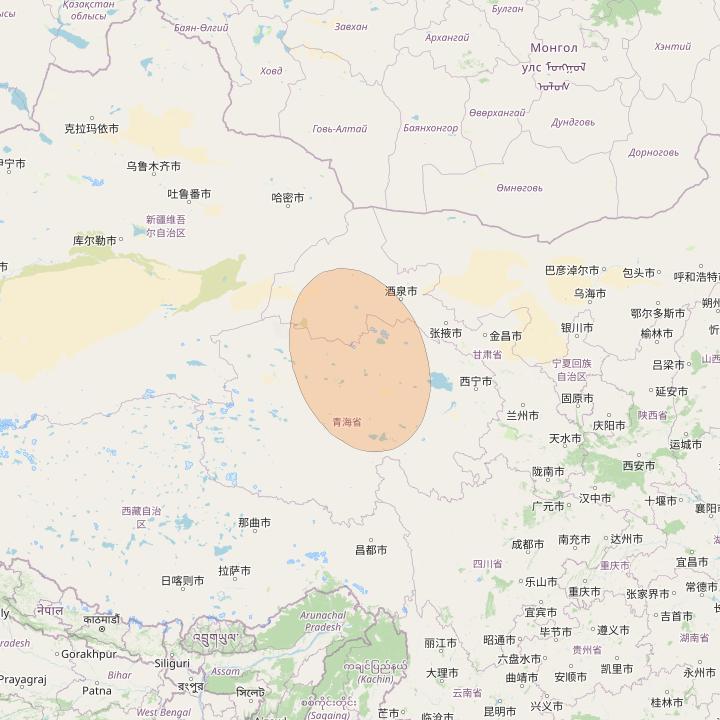 Chinasat 16 at 110° E downlink Ka-band S26 User Spot beam coverage map