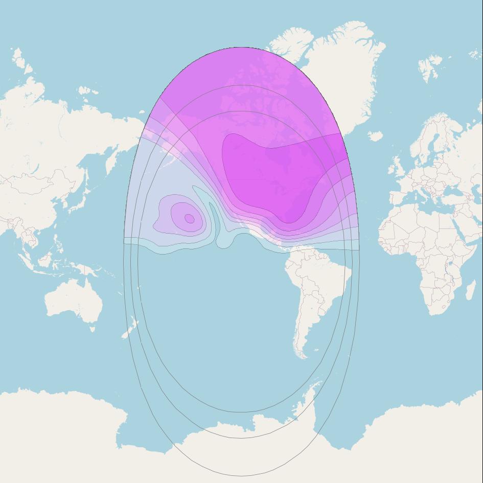 Anik F4 at 111° W downlink C-band North America (H) beam coverage map