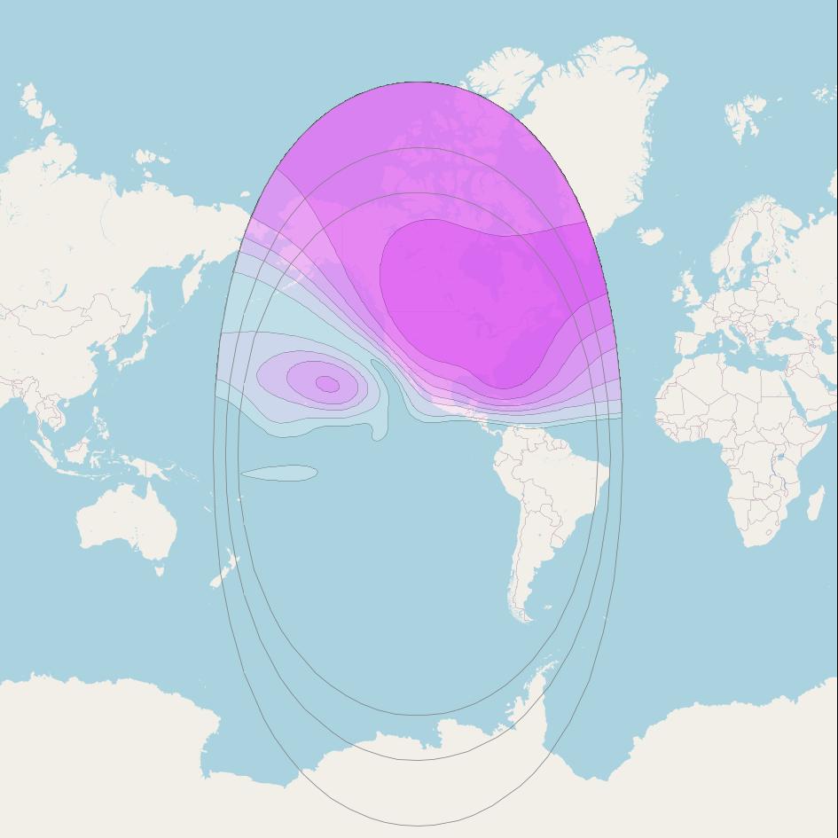 Anik F4 at 111° W downlink C-band North America (V) beam coverage map
