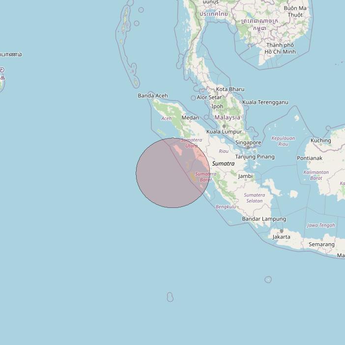 Telkomsat 113BT at 113&deg; E downlink Ku-band S04 User Spot beam coverage map