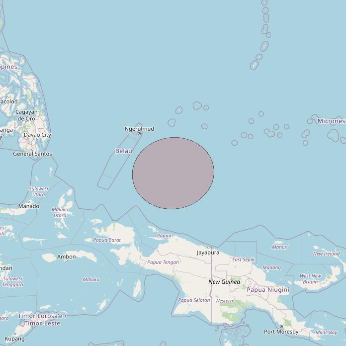 Telkomsat 113BT at 113&deg; E downlink Ku-band S31 User Spot beam coverage map
