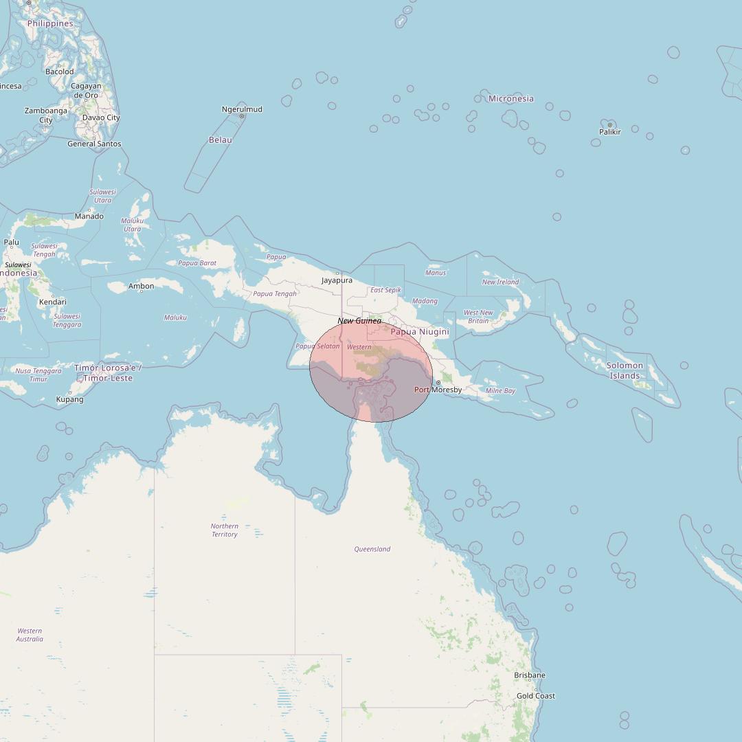 Telkomsat 113BT at 113&deg; E downlink Ku-band S37 User Spot beam coverage map