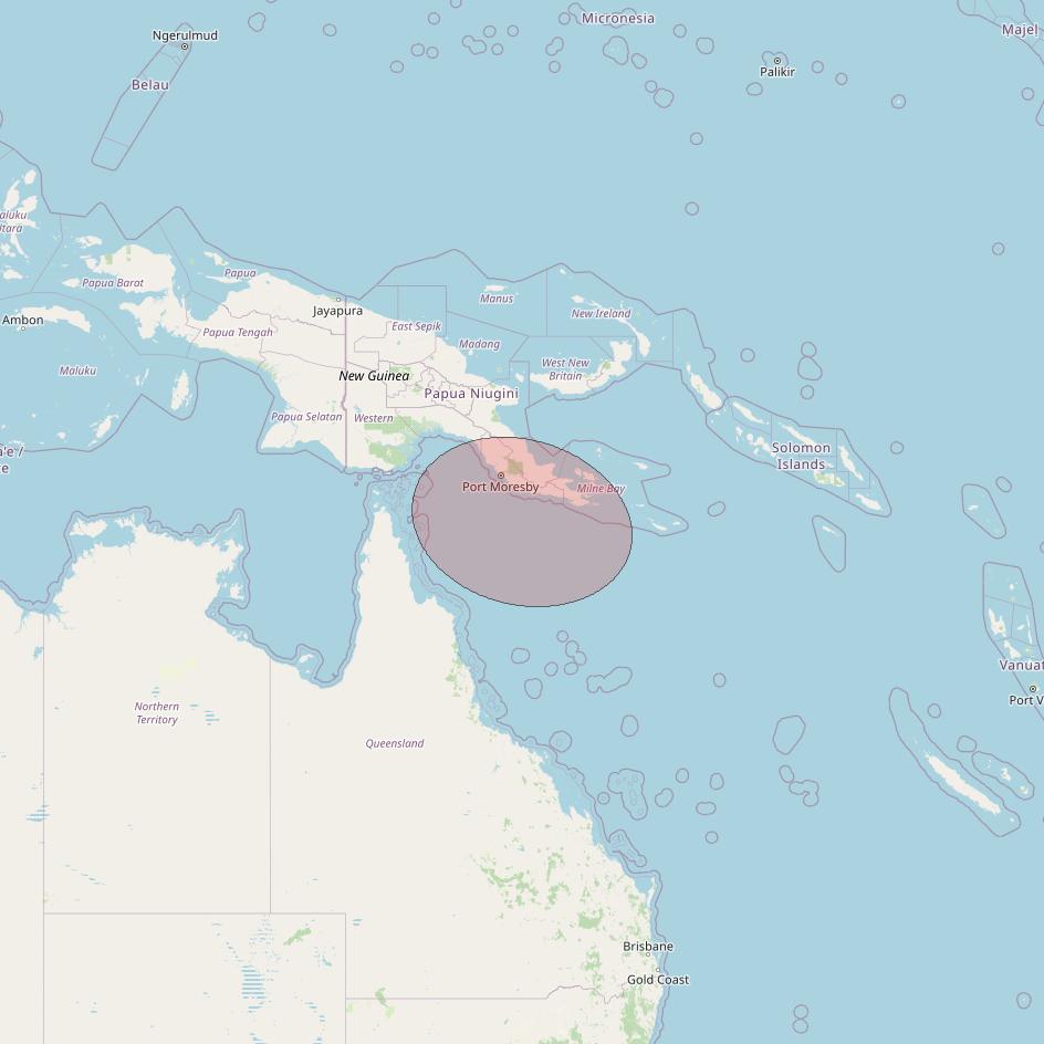 Telkomsat 113BT at 113&deg; E downlink Ku-band S40 User Spot beam coverage map