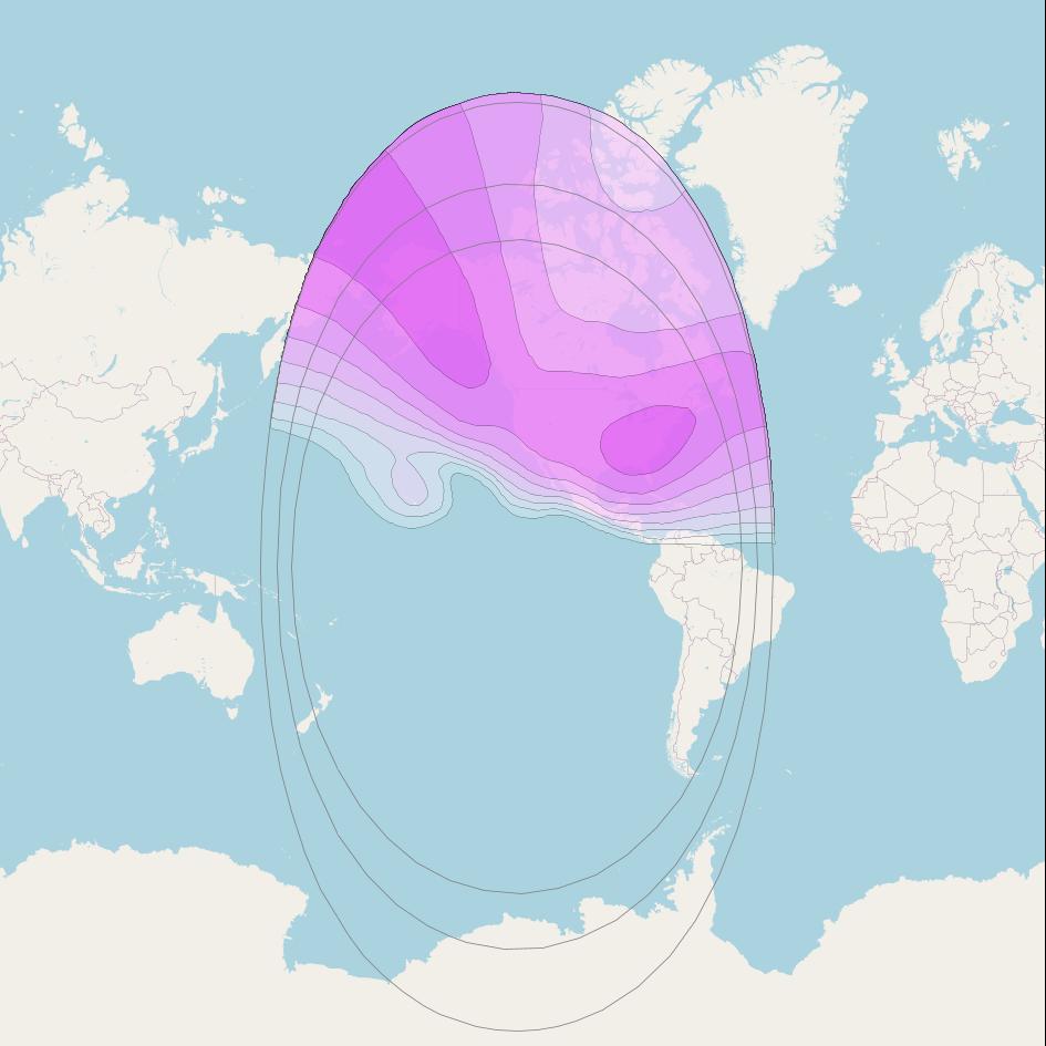 Galaxy 18 at 123° W downlink C-band North America Beam coverage map