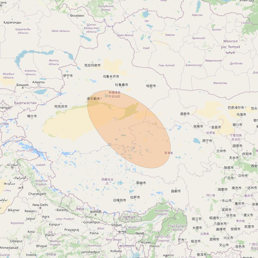 Chinasat 26 at 125&deg; E downlink Ka-band B022 User Spot beam coverage map