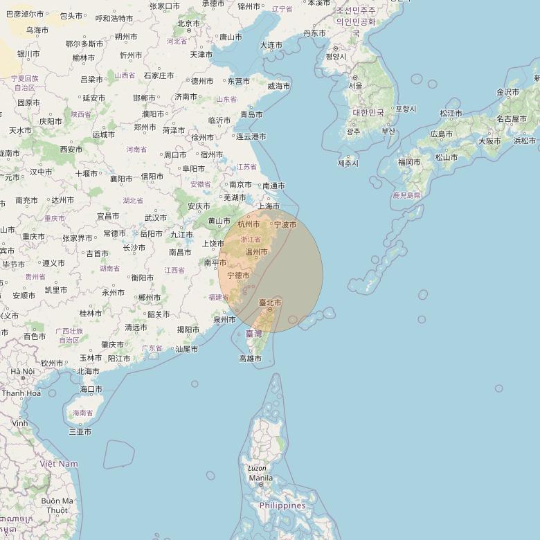 Chinasat 26 at 125&deg; E downlink Ka-band B024 User Spot beam coverage map