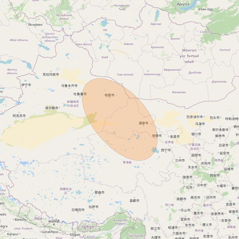 Chinasat 26 at 125&deg; E downlink Ka-band B029 User Spot beam coverage map