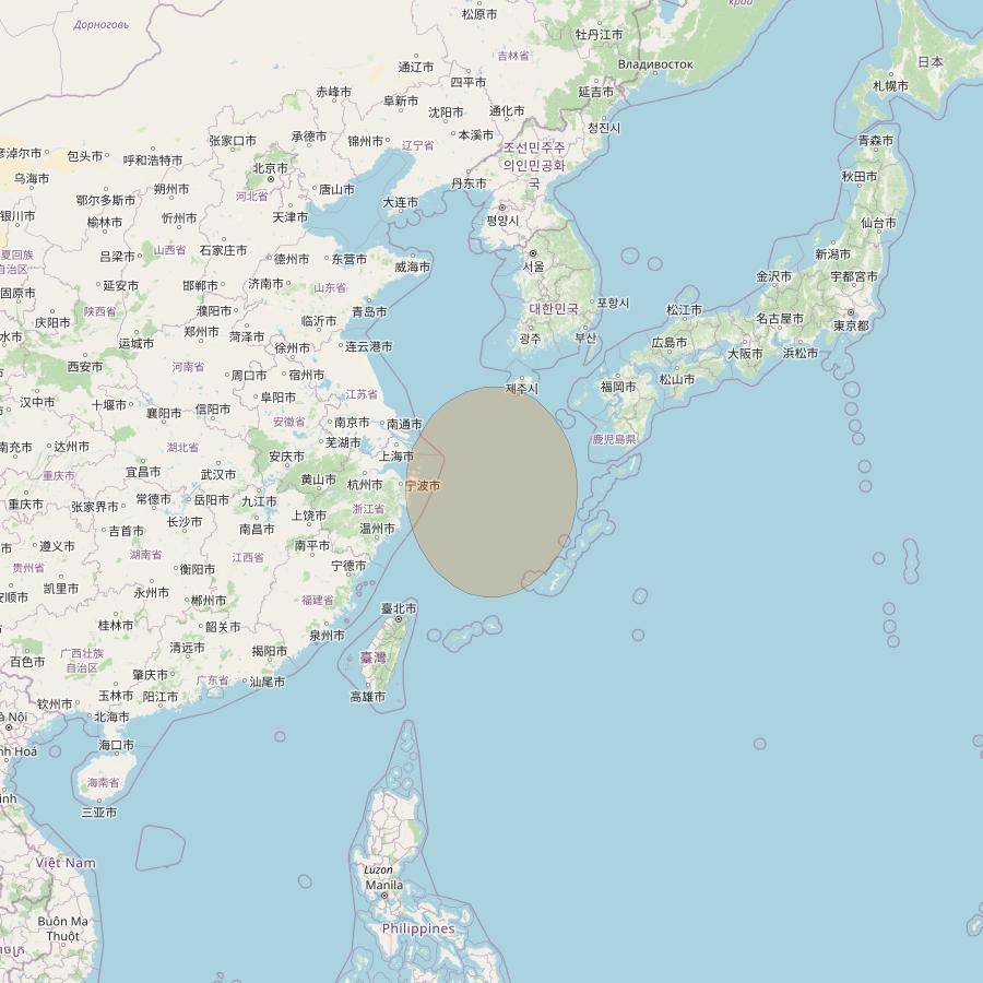 Chinasat 26 at 125&deg; E downlink Ka-band B031 User Spot beam coverage map