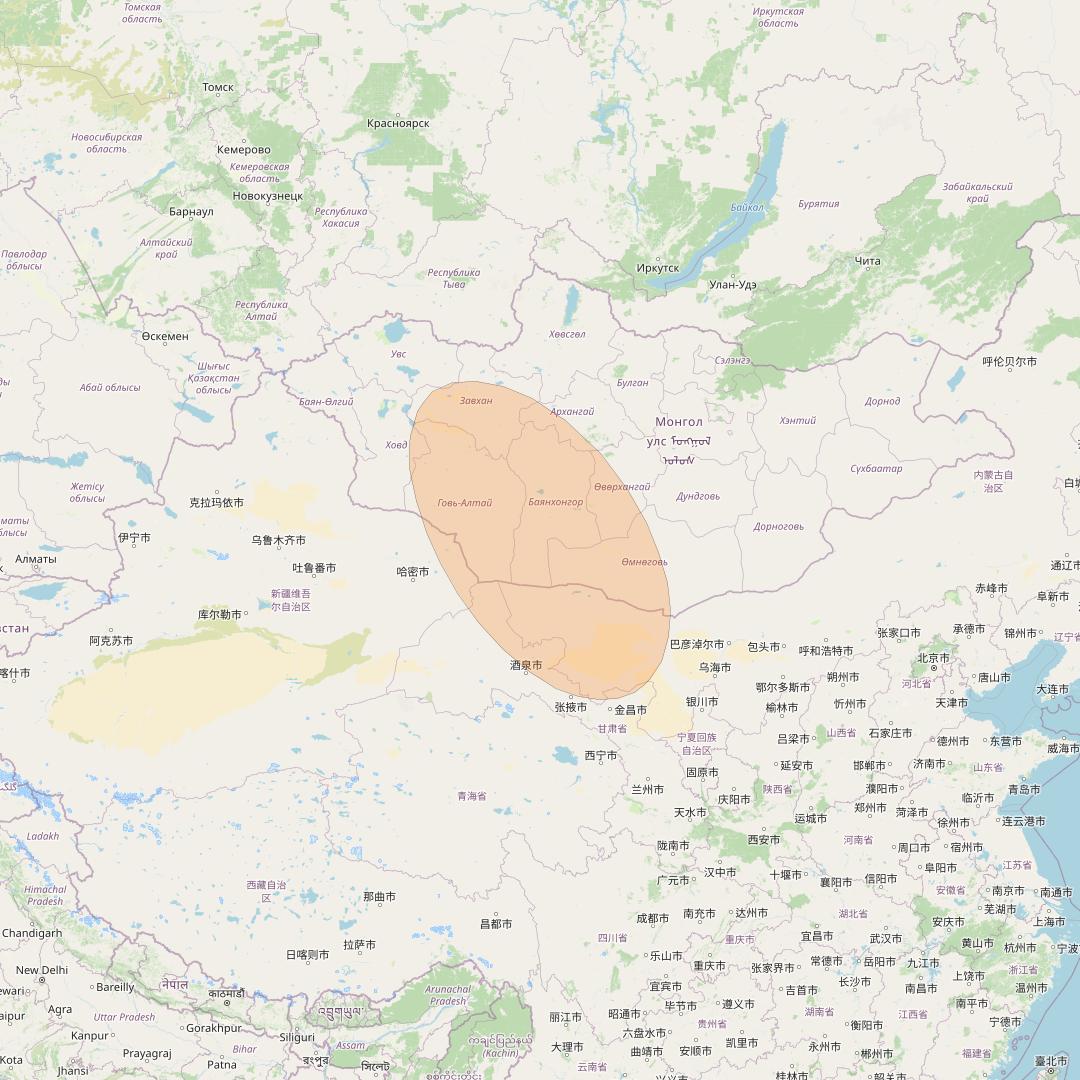 Chinasat 26 at 125&deg; E downlink Ka-band B036 User Spot beam coverage map
