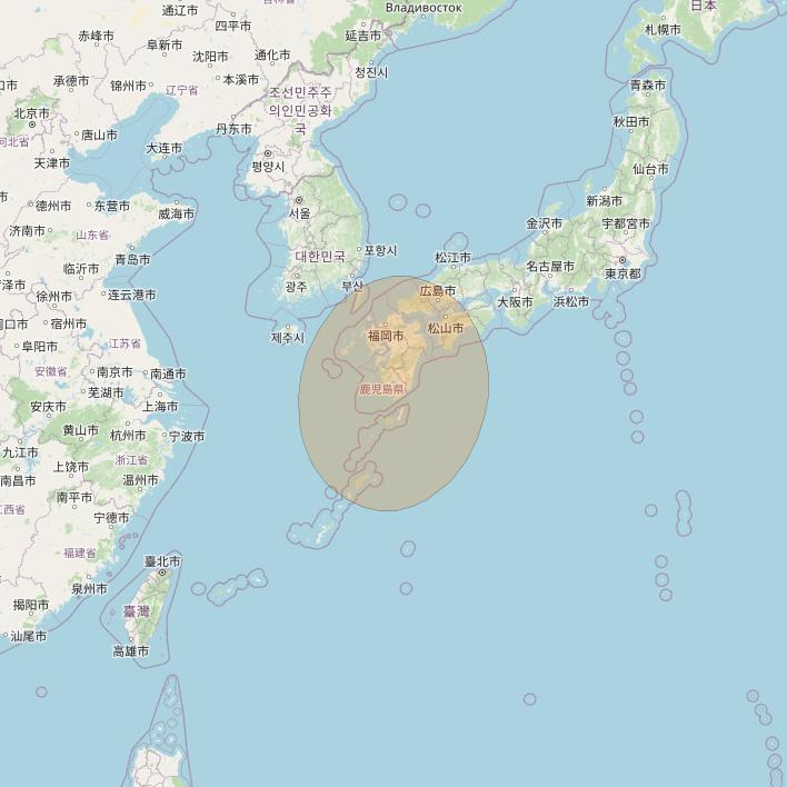 Chinasat 26 at 125&deg; E downlink Ka-band B038 User Spot beam coverage map