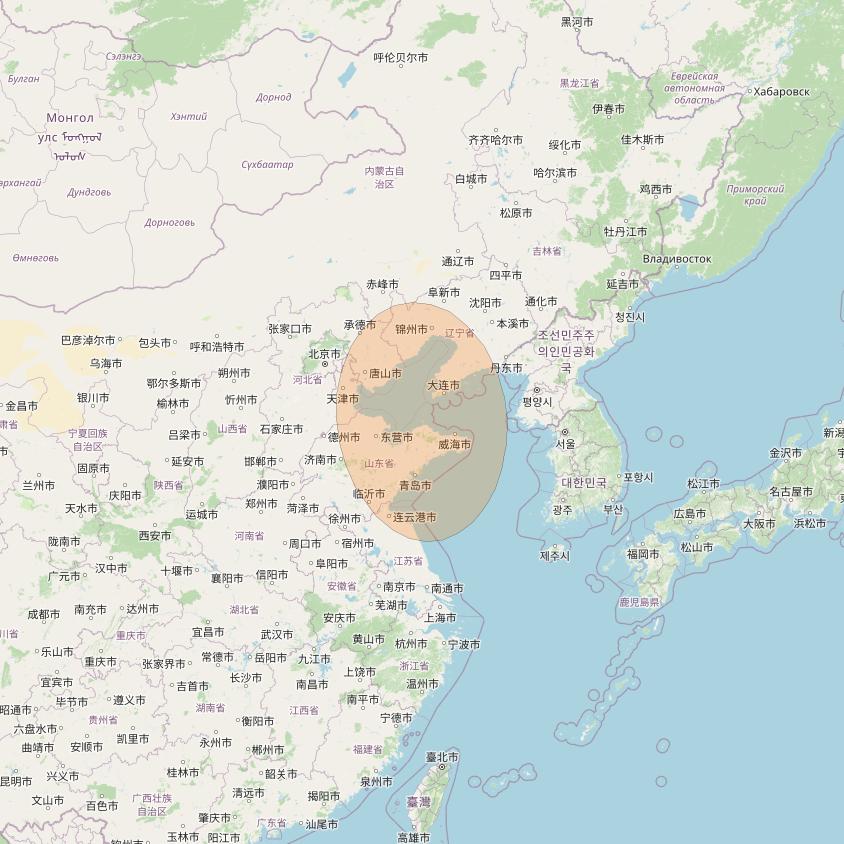Chinasat 26 at 125&deg; E downlink Ka-band B040 User Spot beam coverage map