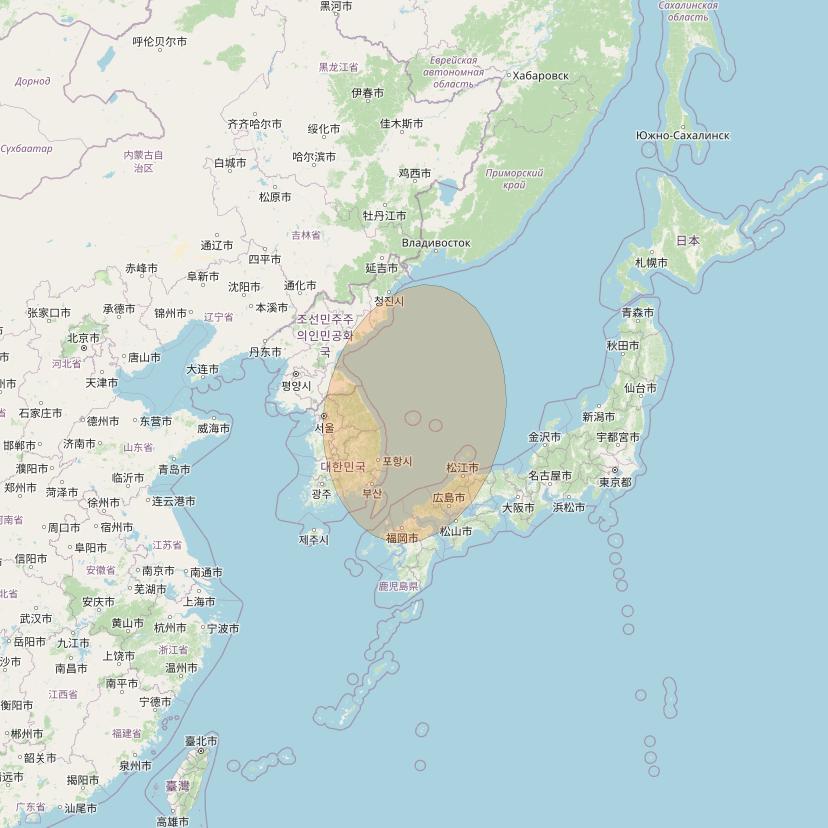 Chinasat 26 at 125&deg; E downlink Ka-band B044 User Spot beam coverage map