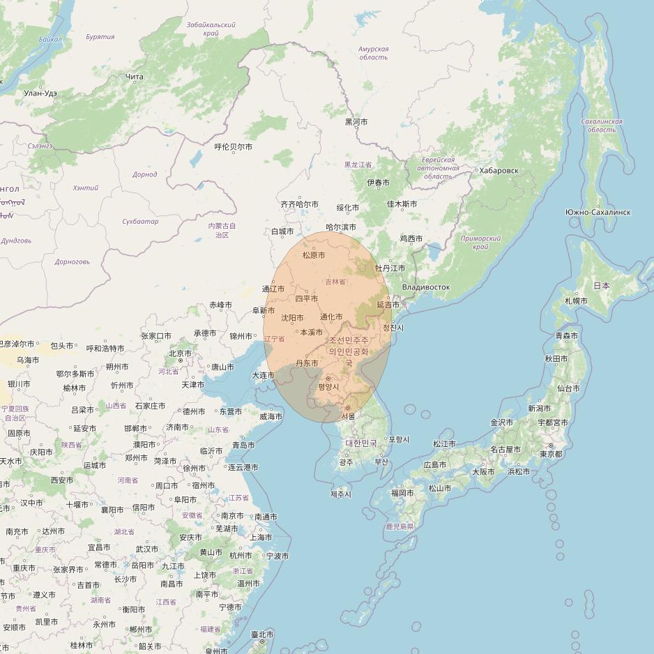 Chinasat 26 at 125&deg; E downlink Ka-band B045 User Spot beam coverage map