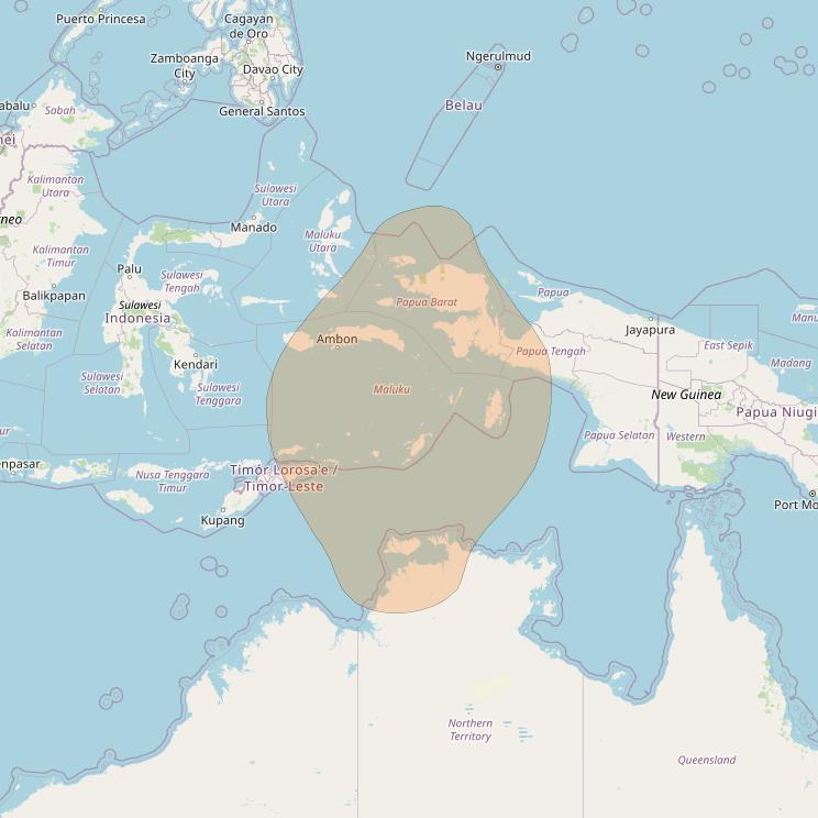 Chinasat 26 at 125&deg; E downlink Ka-band B079 User Spot beam coverage map