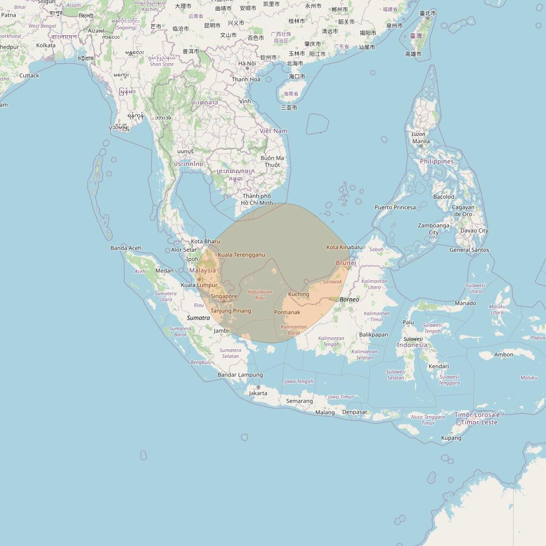 Chinasat 26 at 125&deg; E downlink Ka-band B082 User Spot beam coverage map