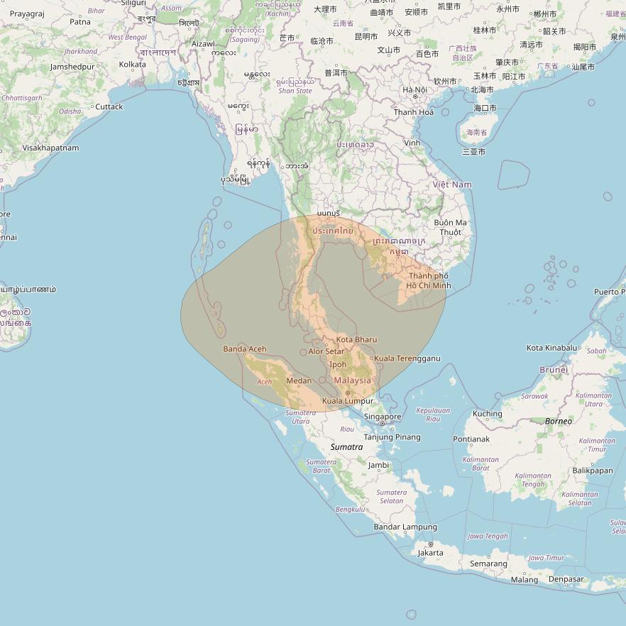 Chinasat 26 at 125&deg; E downlink Ka-band B083 User Spot beam coverage map