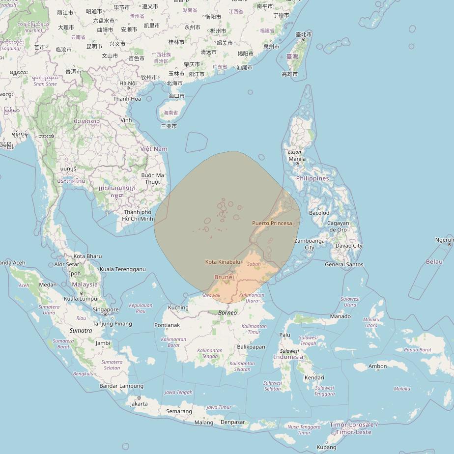 Chinasat 26 at 125&deg; E downlink Ka-band B088 User Spot beam coverage map