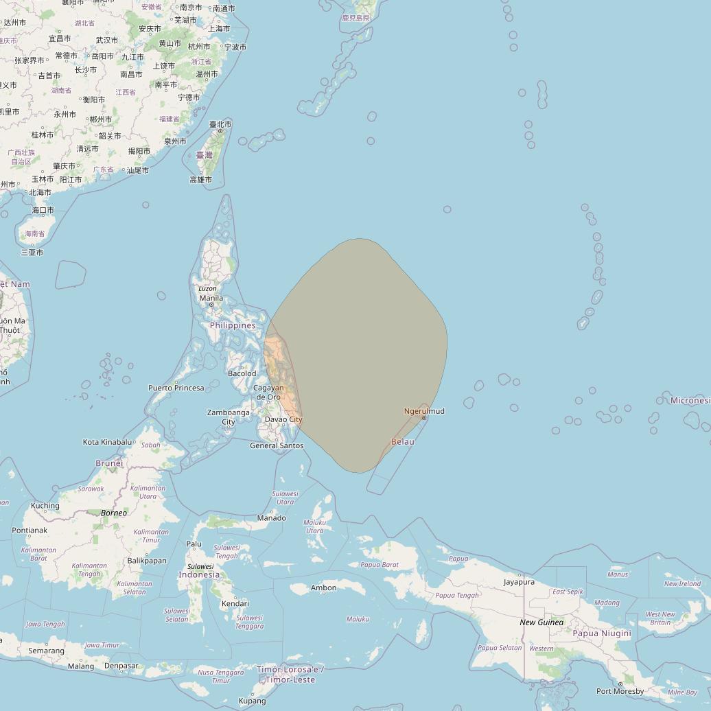 Chinasat 26 at 125&deg; E downlink Ka-band B092 User Spot beam coverage map