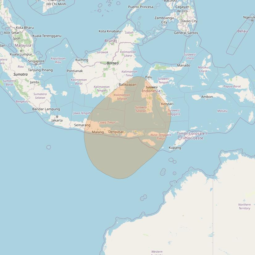 Chinasat 26 at 125&deg; E downlink Ka-band B173 User Spot beam coverage map