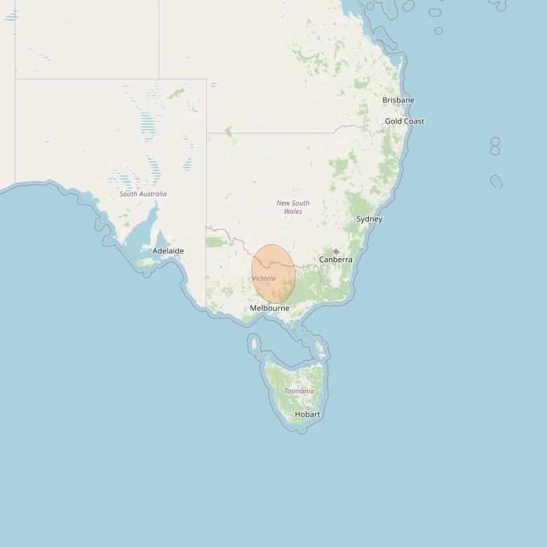 NBN-Co 1A at 140° E downlink Ka-band 47 (Melbourne) narrow spot beam coverage map