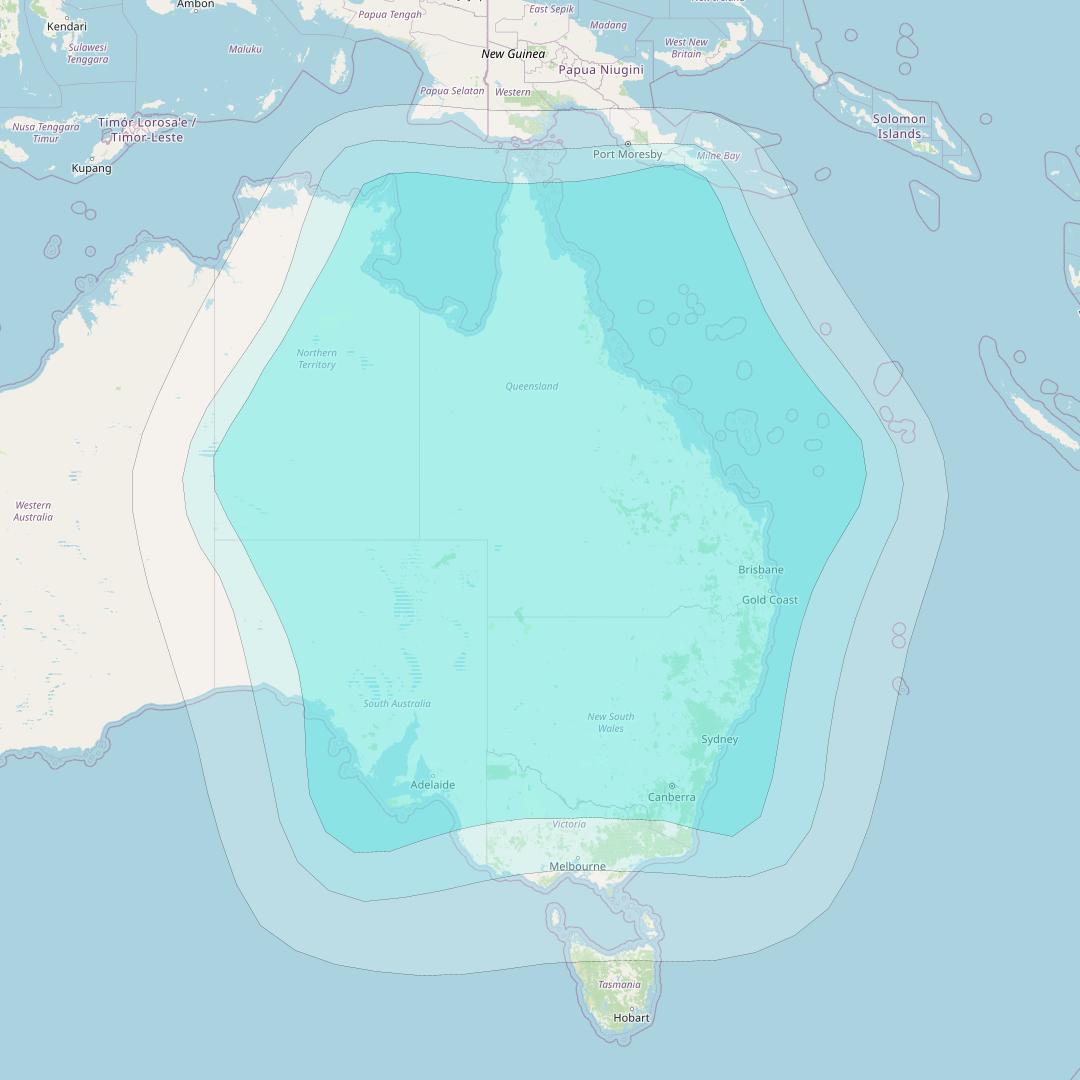 Inmarsat-4F2 at 143&deg; E downlink L-band F2R009 Regional Spot beam coverage map