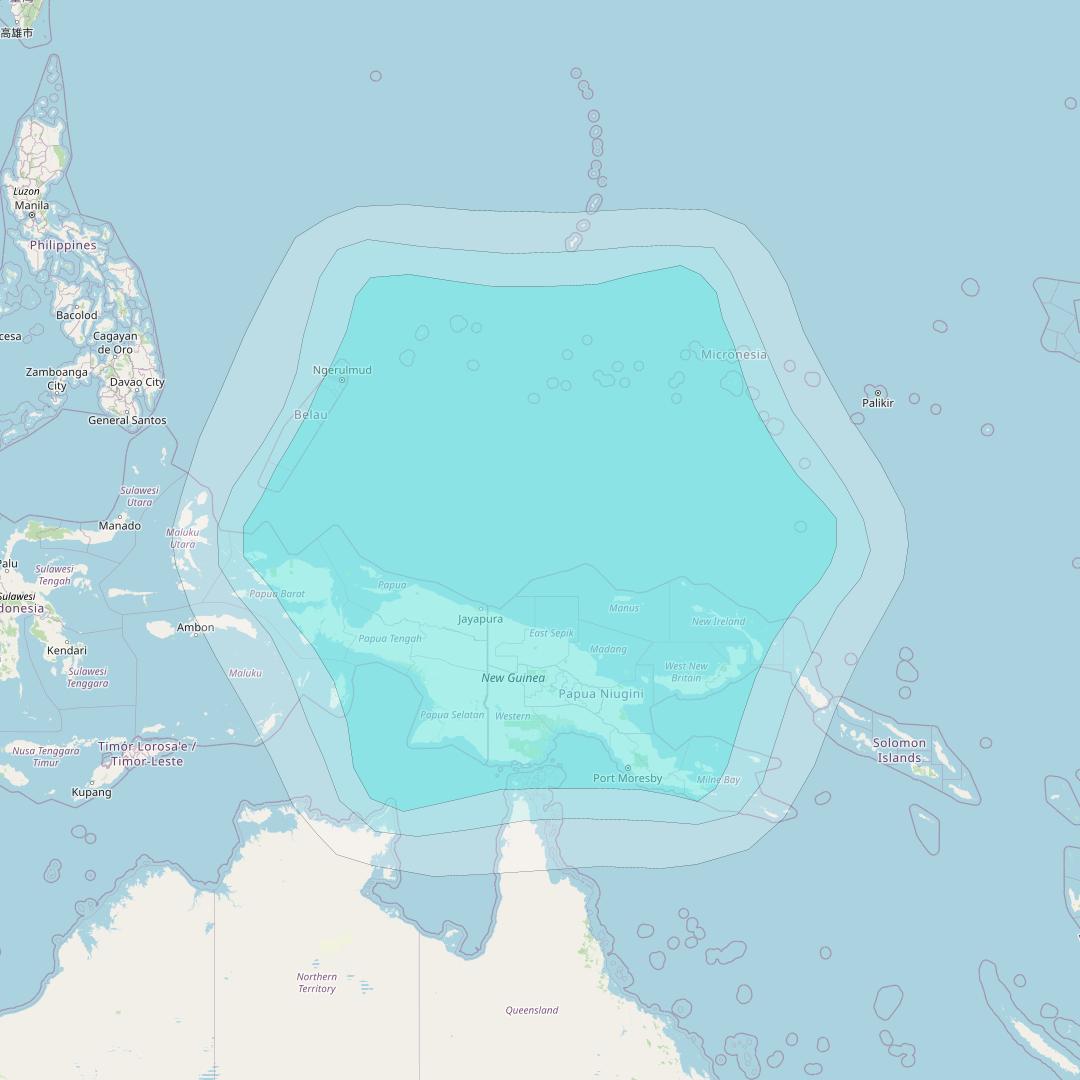 Inmarsat-4F2 at 143&deg; E downlink L-band F2R010 Regional Spot beam coverage map