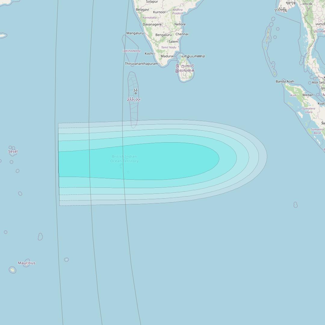 Inmarsat-4F2 at 143&deg; E downlink L-band F2S003 User Spot beam coverage map
