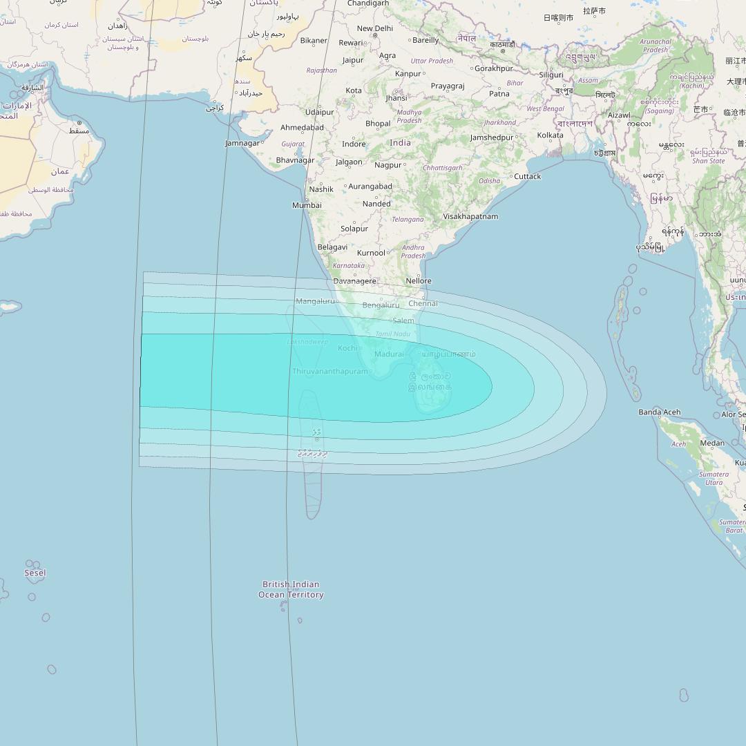 Inmarsat-4F2 at 143&deg; E downlink L-band F2S005 User Spot beam coverage map