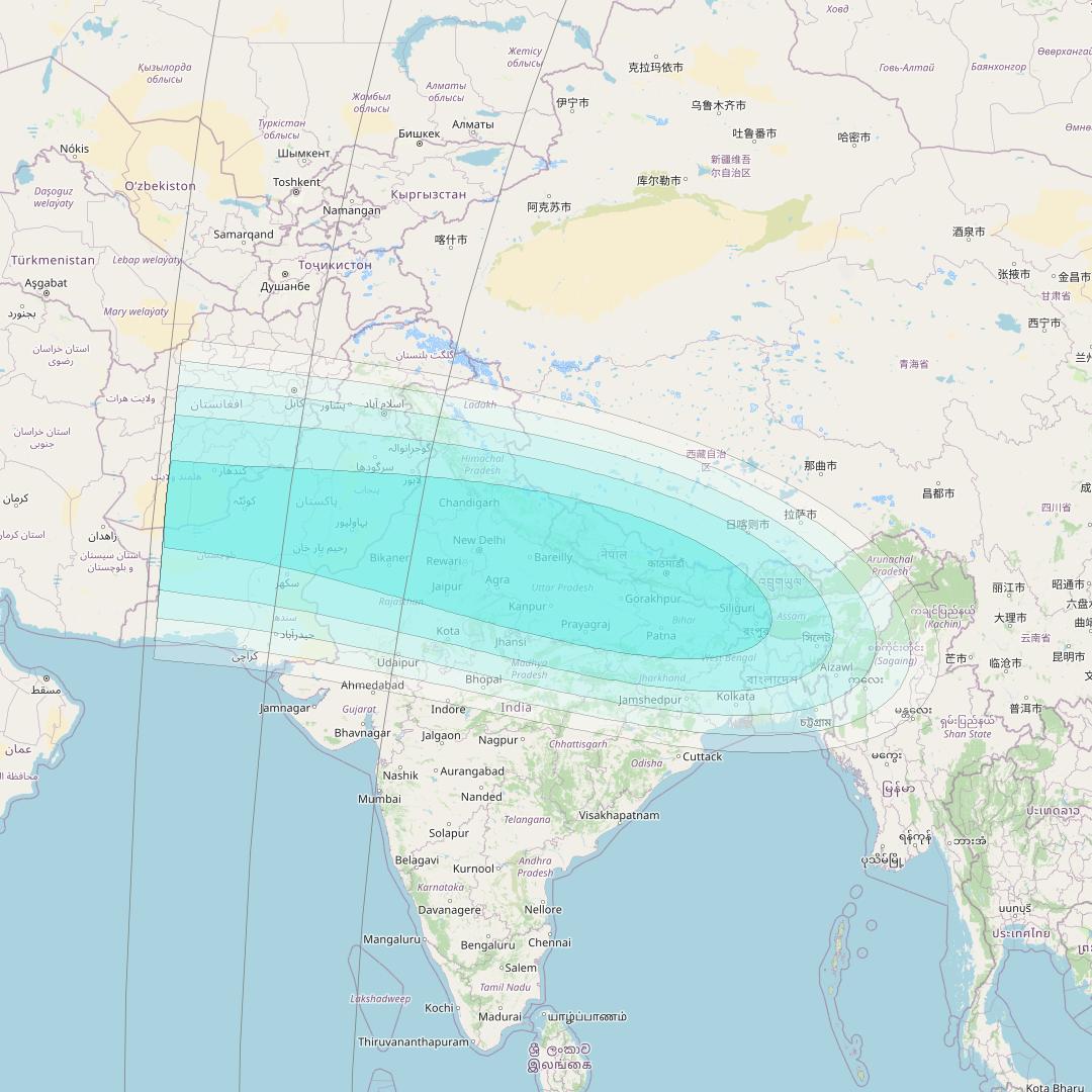 Inmarsat-4F2 at 143&deg; E downlink L-band F2S016 User Spot beam coverage map