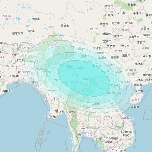 Inmarsat-4F2 at 143&deg; E downlink L-band F2S026 User Spot beam coverage map