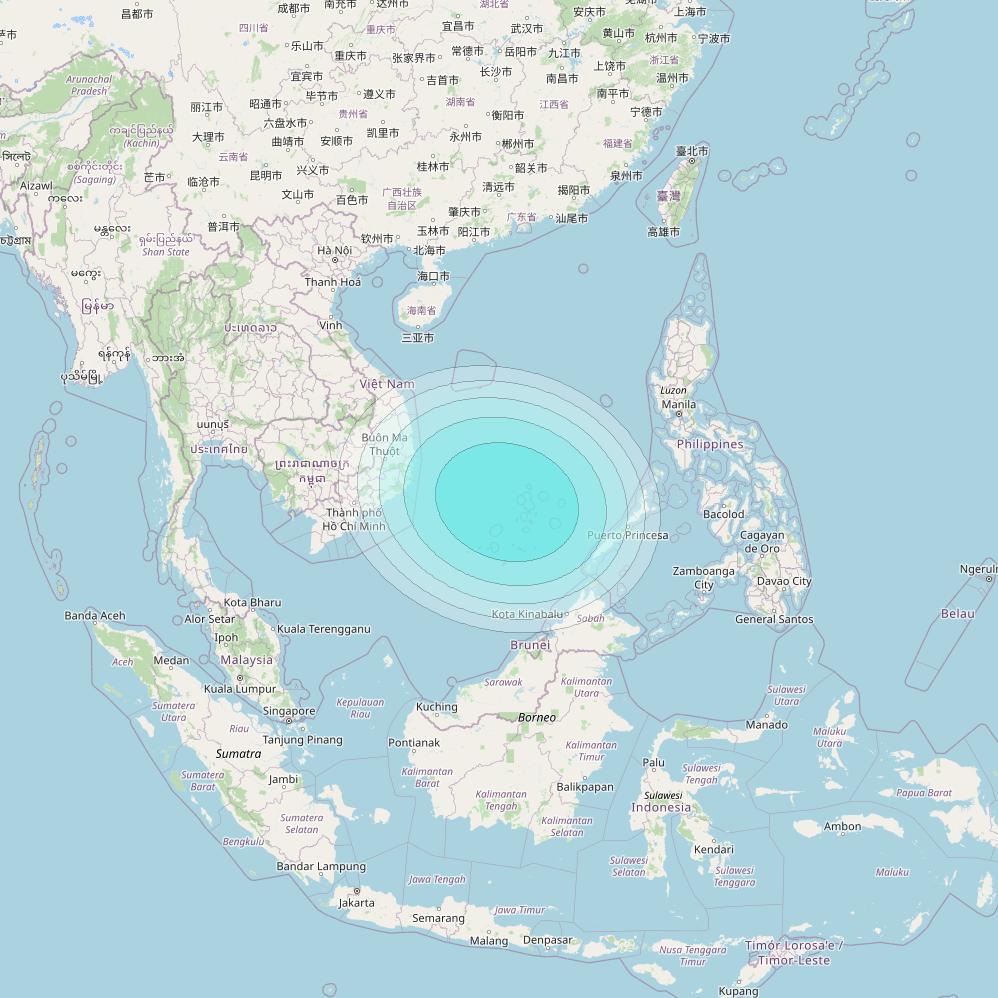 Inmarsat-4F2 at 143&deg; E downlink L-band F2S036 User Spot beam coverage map