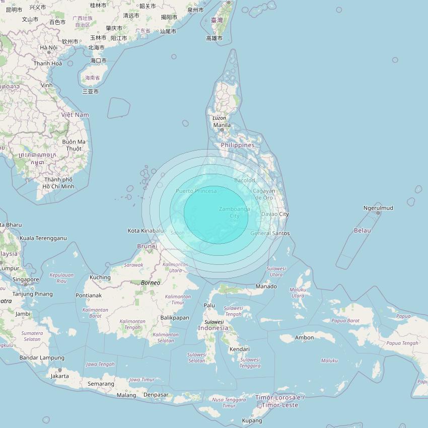 Inmarsat-4F2 at 143&deg; E downlink L-band F2S048 User Spot beam coverage map