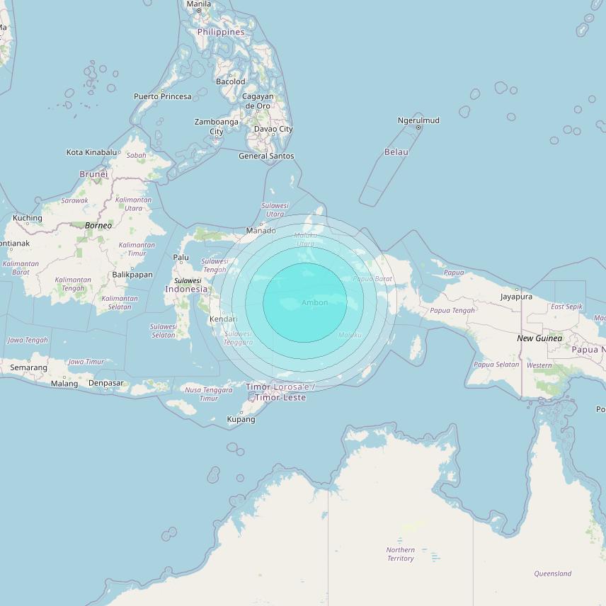 Inmarsat-4F2 at 143&deg; E downlink L-band F2S060 User Spot beam coverage map