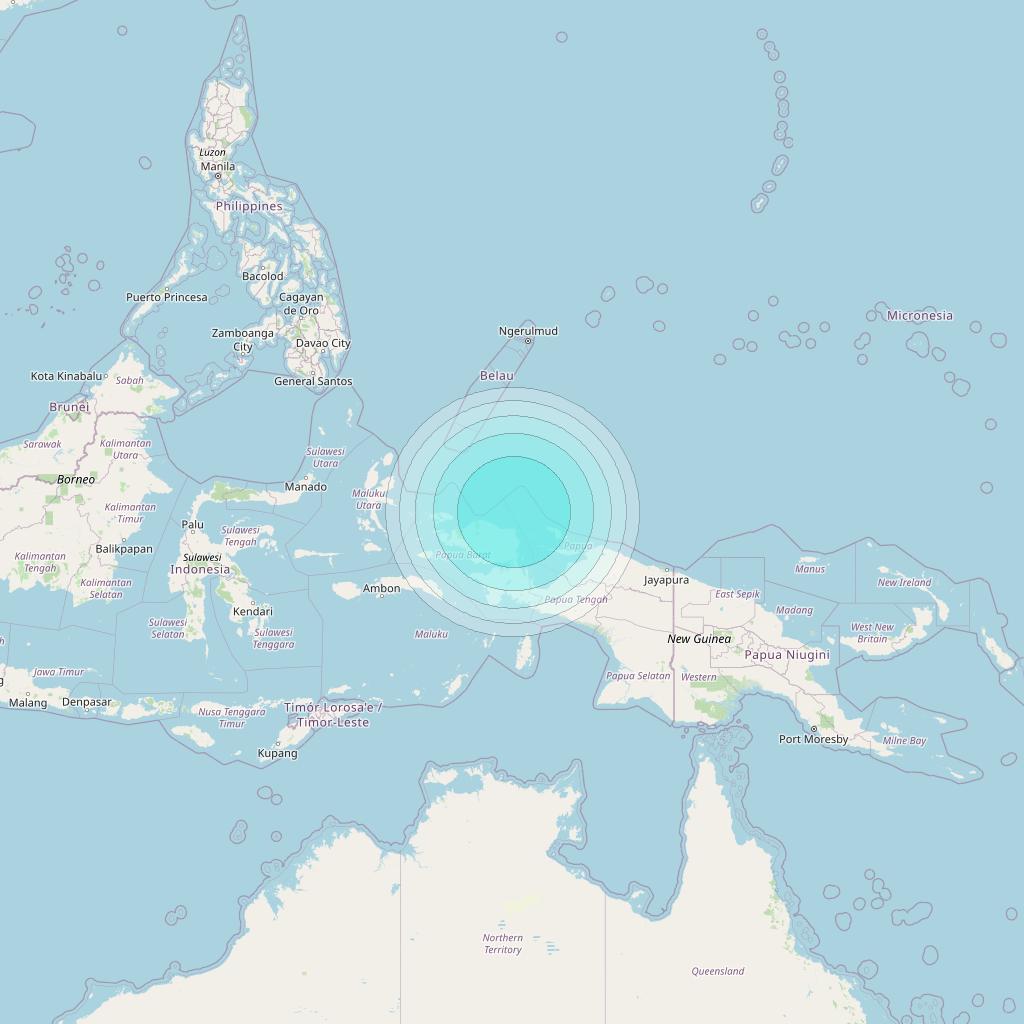 Inmarsat-4F2 at 143&deg; E downlink L-band F2S075 User Spot beam coverage map